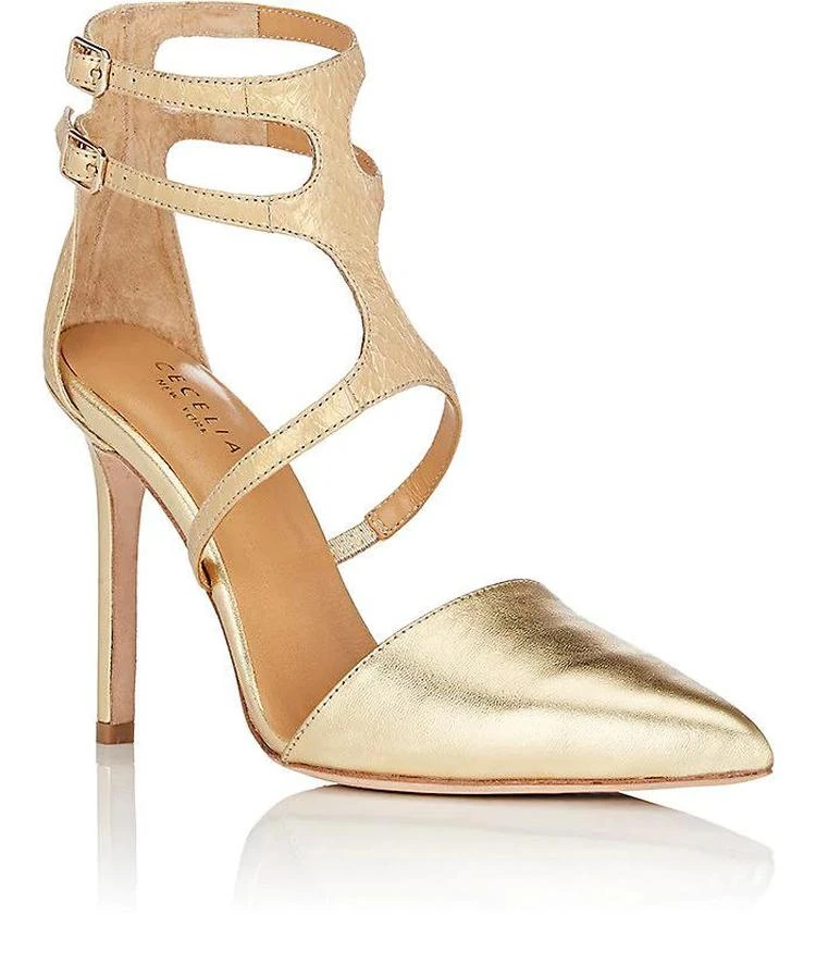 商品Cecelia New York|Tirza Metallic Leather D'Orsay Pumps,价格¥1184,第2张图片详细描述