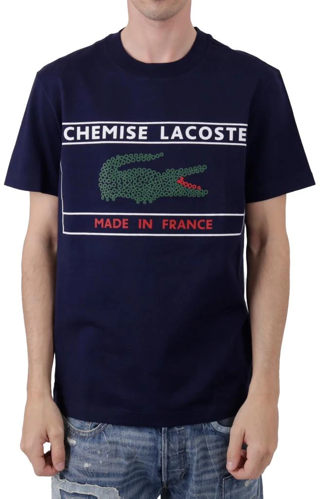 商品Lacoste|Made In France Print Organic Cotton T-Shirt - Navy Blue,价格¥398,第1张图片