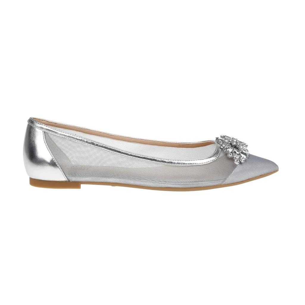 商品Badgley Mischka|Jewel Badgley Mischka Womens Jeri Rhinestone Mesh Ballet Flats,价格¥367,第1张图片