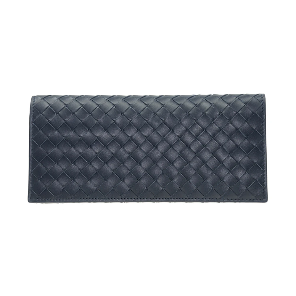 商品[国内直发] Bottega Veneta|Bottega Veneta 葆蝶家 中性藏蓝色牛皮简约休闲长款钱包 120697-V4651-4013,价格¥2567,第1张图片