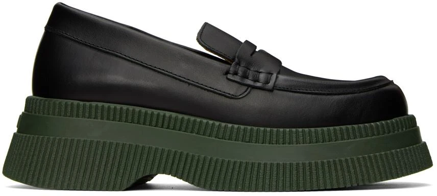 商品Ganni|Black Wallaby Creepers Loafers,价格¥1402,第1张图片