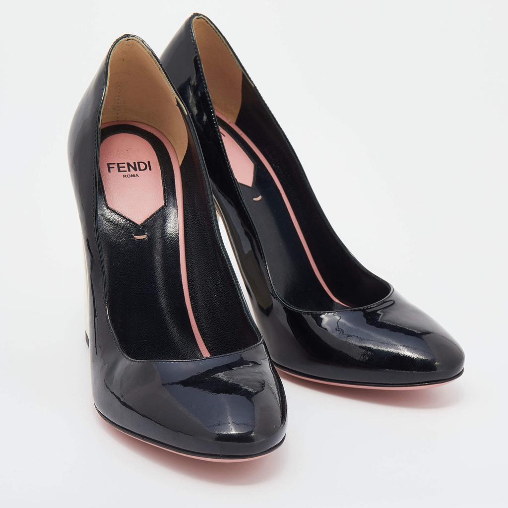 Fendi Black Patent Leather Block Heel Pumps Size 36商品第4张图片规格展示