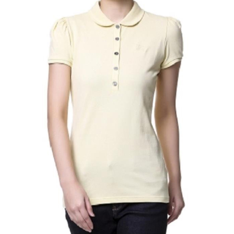 BURBERRY 女士淡黄色短袖 Polo 衫 3933890商品第1张图片规格展示