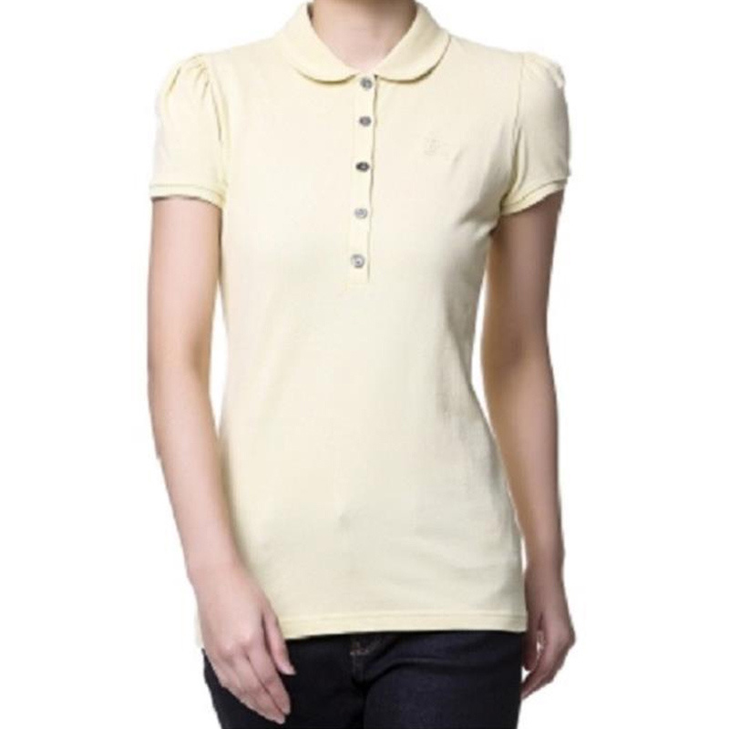 商品[国内直发] Burberry|BURBERRY 女士淡黄色短袖 Polo 衫 3933890,价格¥1333,第1张图片