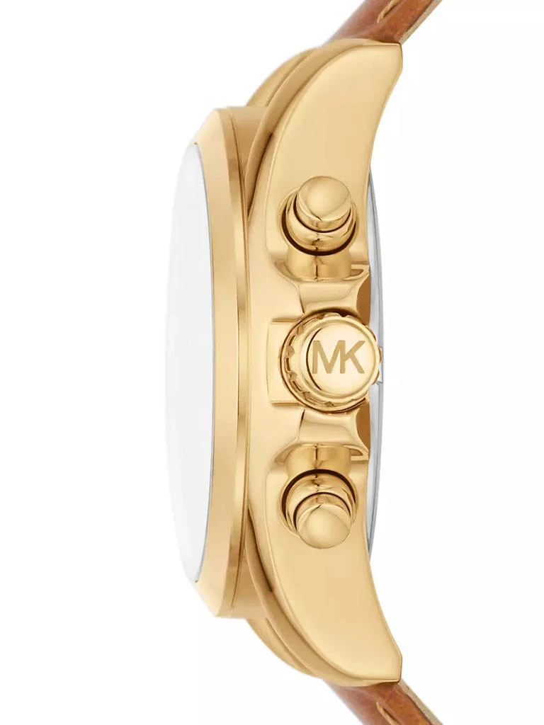 商品Michael Kors|Bradshaw Goldtone Stainless Steel &amp; Leather Chronograph Watch,价格¥1872,第3张图片详细描述