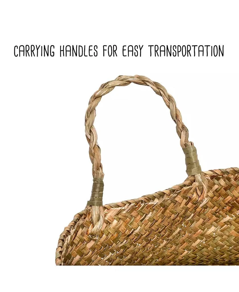 Set of 2 Folding Seagrass Belly Baskets 商品