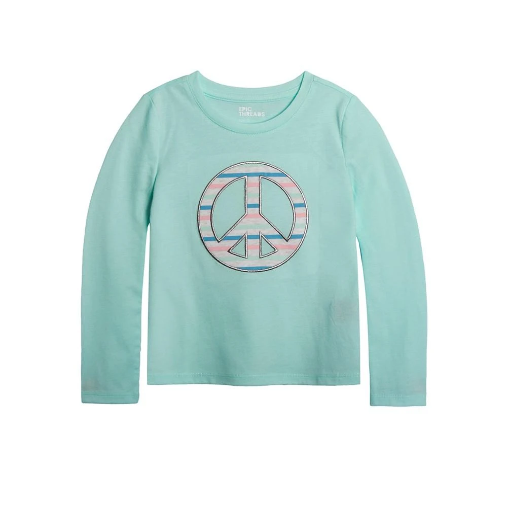 商品Epic Threads|Little Girls Peace Graphic T-shirt, Created For Macy's,价格¥61,第1张图片