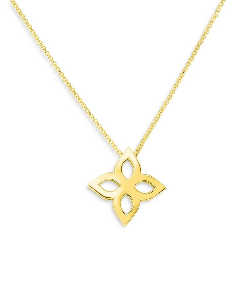 商品Roberto Coin|18K Yellow Gold Flower Pendant Necklace, 16-18",价格¥10688,第1张图片详细描述