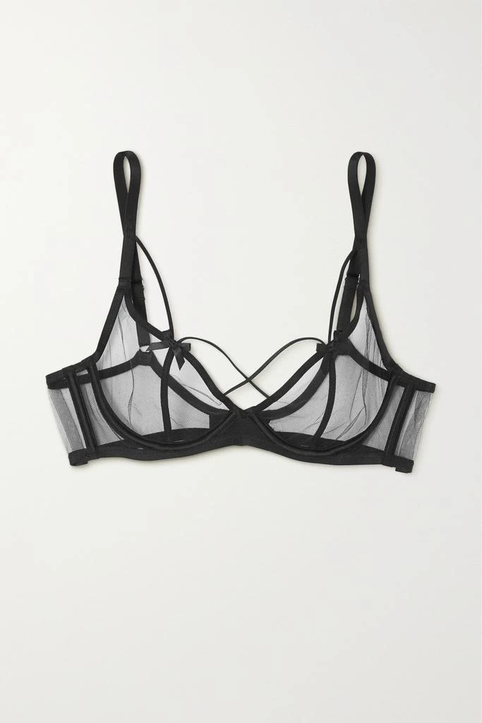 商品L'Agent by Agent Provocateur|Zella 缎布边饰绢网带钢圈文胸,价格¥589,第1张图片