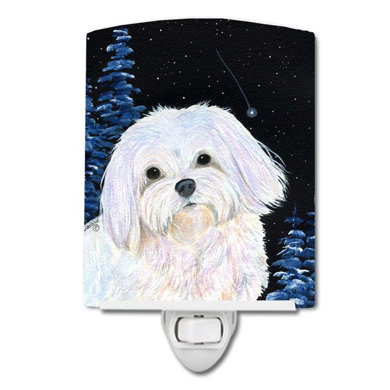 商品Caroline's Treasures|Starry Night Maltese Ceramic Night Light,价格¥204,第1张图片