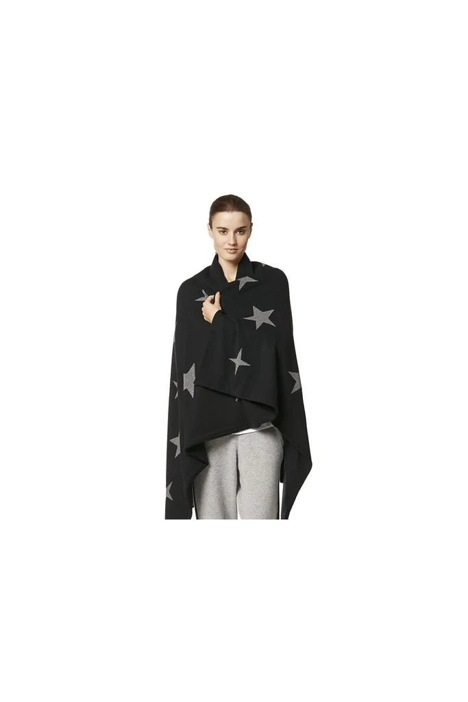 商品360 Cashmere|360 Cashmere Reversible Star or Stripe Black Blanket,价格¥3503,第1张图片