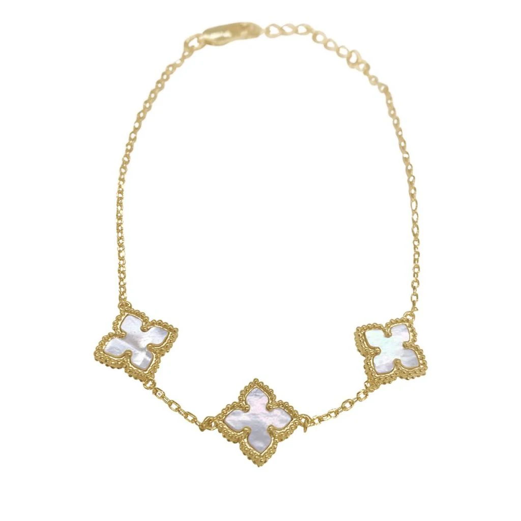商品ADORNIA|Adornia Adornia White Mother of Pearl Flower Bracelet gold,价格¥176,第1张图片