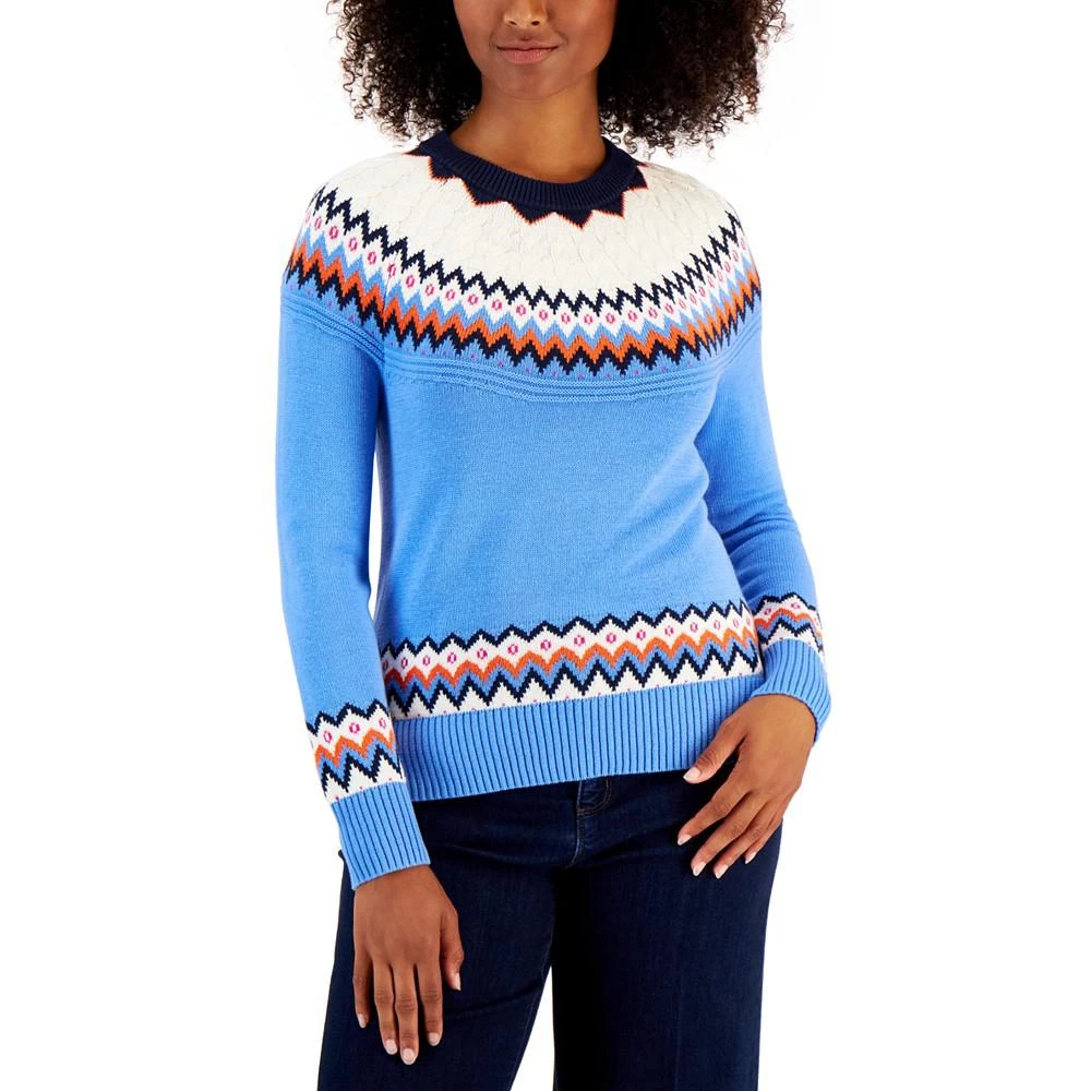 商品Charter Club|Petite Multicolor Fair Isle Sweater, Created for Macy's,价格¥81,第1张图片