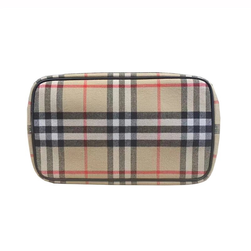 Burberry/博柏利 女士米色棉布网格条纹通勤轻行单肩包 商品