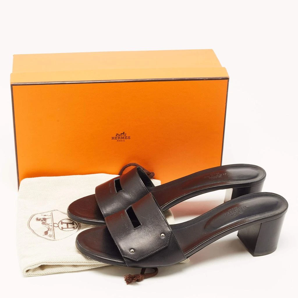 Hermes Black Leather View Slide Sandals Size 41 商品