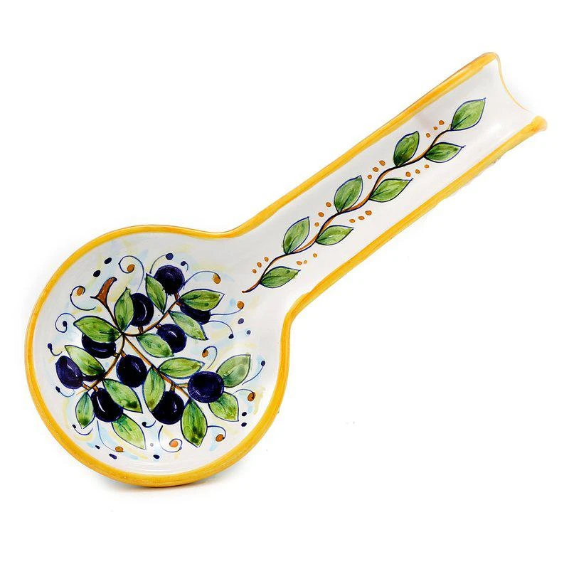 商品Artistica - Deruta of Italy|Deruta: Spoon Rest Olive (Also Wall Hung),价格¥514,第2张图片详细描述