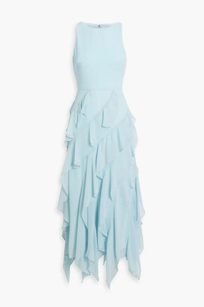 商品Badgley Mischka|Ruffled chiffon midi dress,价格¥2048,第1张图片