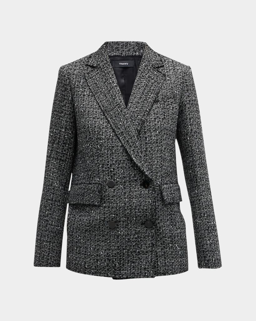 Piazza Noelle Double-Breasted Tweed Jacket商品第2张图片规格展示