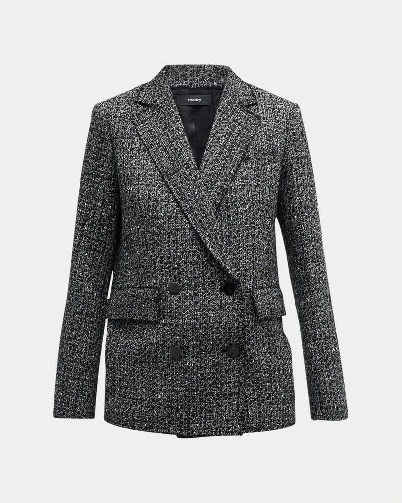 商品Theory|Piazza Noelle Double-Breasted Tweed Jacket,价格¥1607,第3张图片详细描述