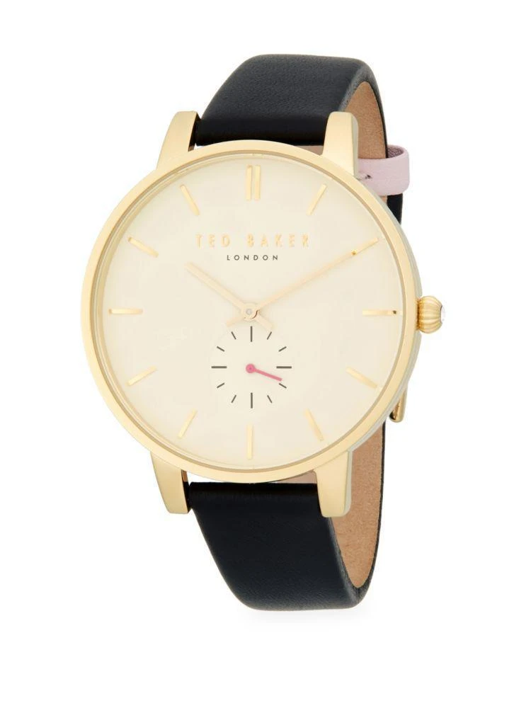 商品Ted Baker London|Stainless Steel Leather-Strap Watch,价格¥619,第1张图片