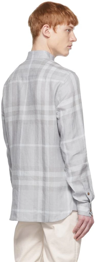 商品Burberry|Grey Linen Long Sleeve Shirt,价格¥3584,第3张图片详细描述