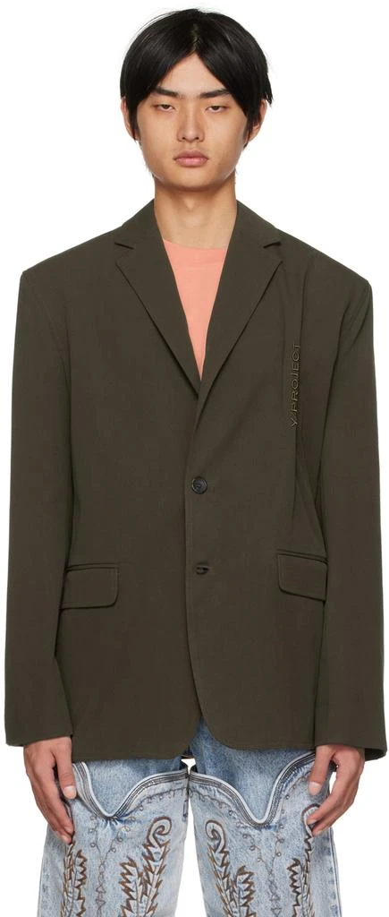 商品Y/Project|Khaki Pinched Blazer,价格¥1672,第1张图片