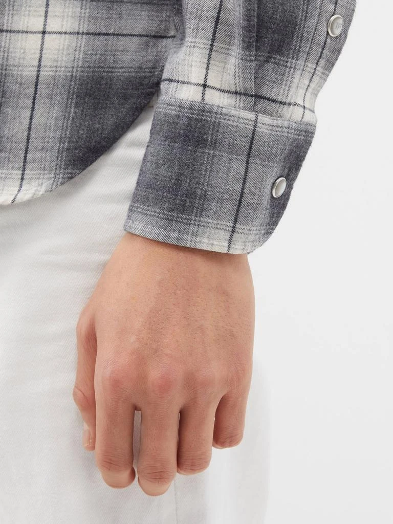 商品Tom Ford|Ombré-checked cotton flannel shirt,价格¥2460,第3张图片详细描述