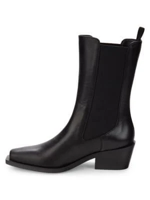 商品Stuart Weitzman|Miley Leather Ankle Chelsea Boots,价格¥2064,第4张图片详细描述