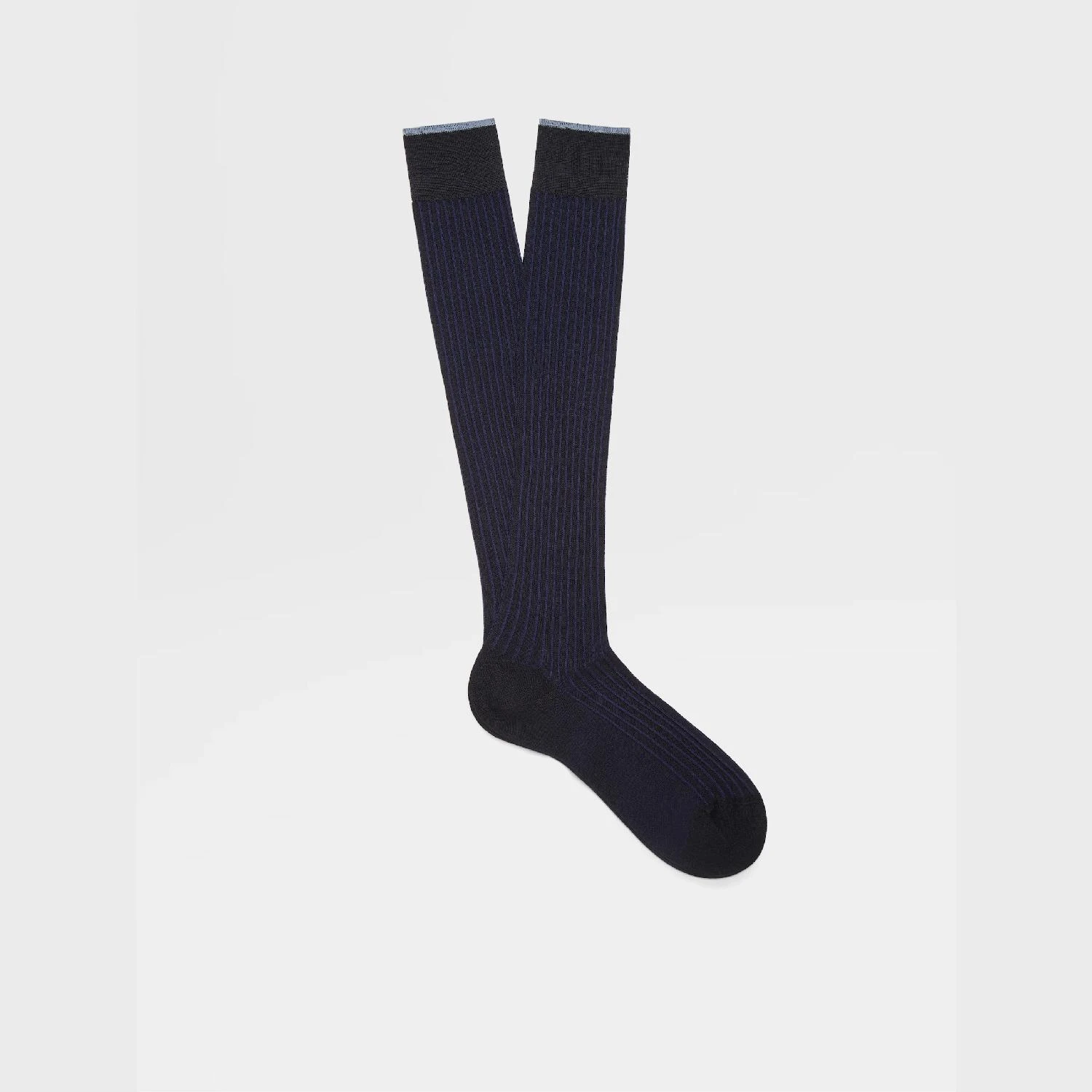 包邮包税【预售7天发货】 ZEGNA杰尼亚 23秋冬 男士 袜子 NAVY BLUE RIBS MID CALF SOCKS N5V40-529-402 商品