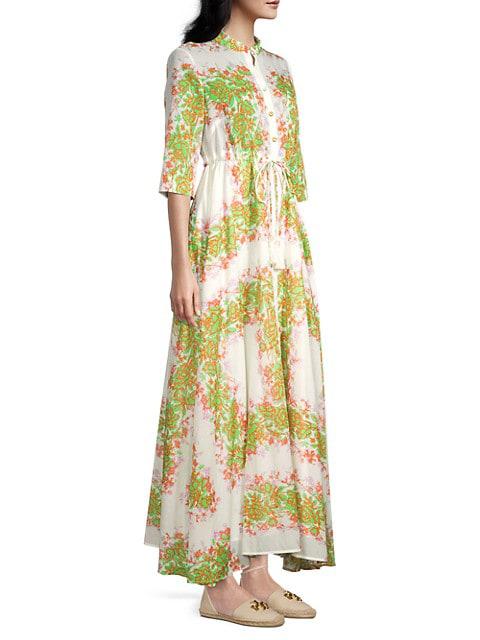 Printed Button-Front Maxi Dress商品第4张图片规格展示