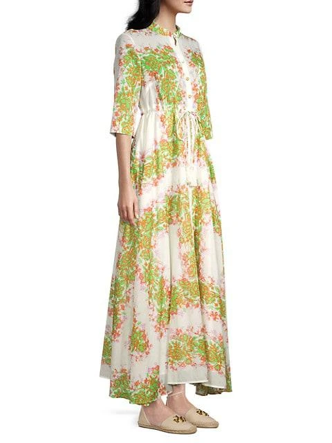 商品Tory Burch|Printed Button-Front Maxi Dress,价格¥2630,第4张图片详细描述