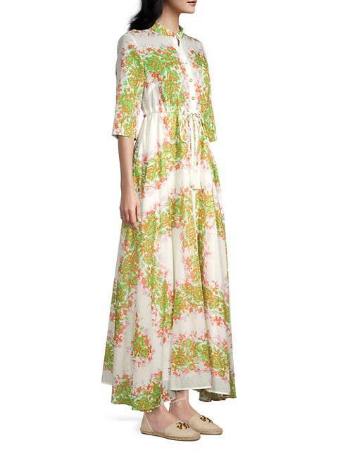 商品Tory Burch|Printed Button-Front Maxi Dress,价格¥3565,第6张图片详细描述