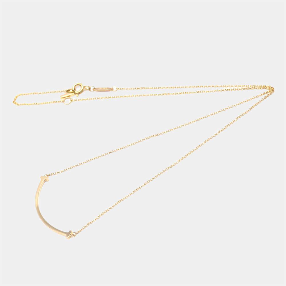 Tiffany & Co. Tiffany T Smile Small 18K Rose Gold Necklace商品第2张图片规格展示