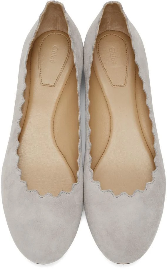 商品Chloé|Grey Suede Lauren Ballerina Flats,价格¥2165,第5张图片详细描述
