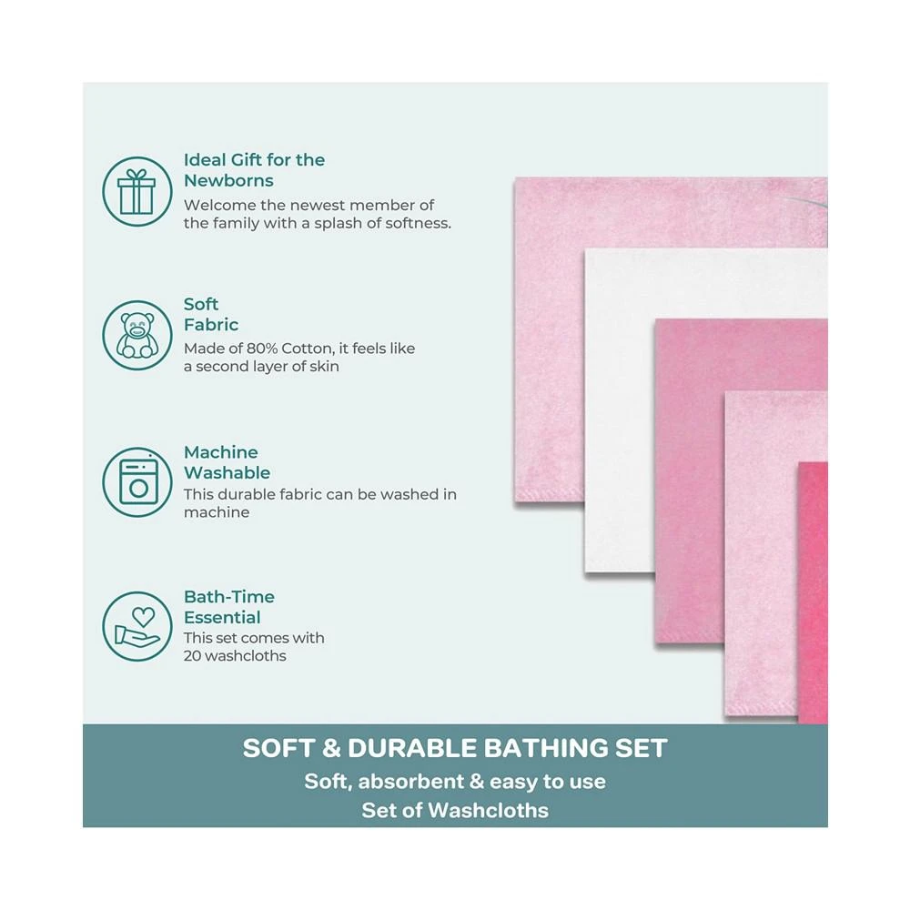 商品Spasilk|Baby Washcloth Set for Newborn Boys and Girls, Terry Cotton Wipes,价格¥97,第2张图片详细描述