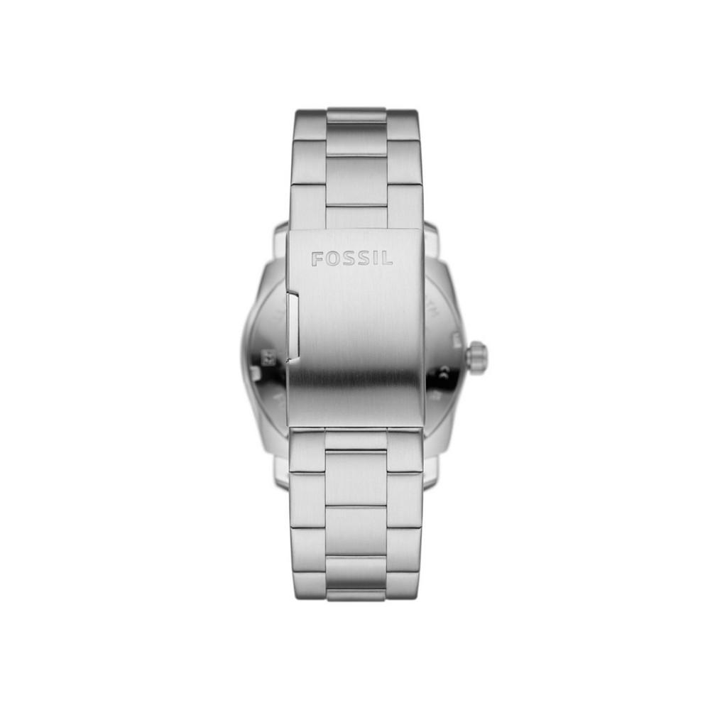 Men's Machine Silver-Tone Stainless Steel Bracelet Watch 42mm商品第2张图片规格展示