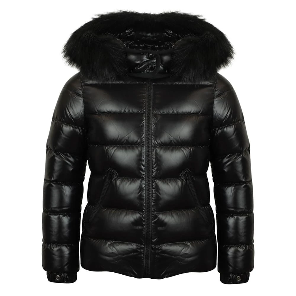 商品Moncler|Girls Black Bady Down Padded Faux Fur Jacket,价格¥4967,第1张图片