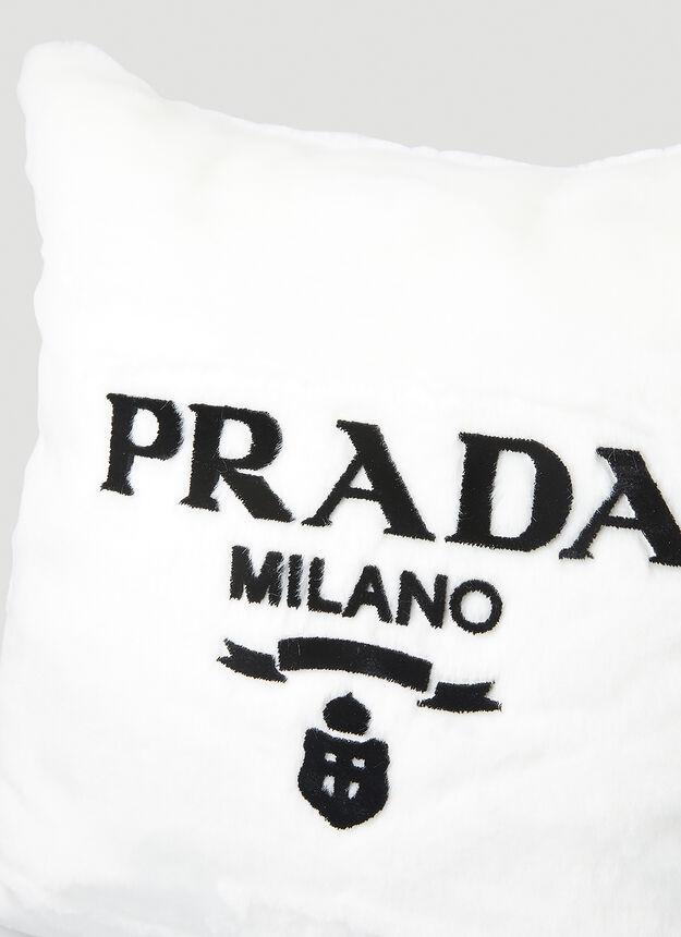 商品Prada|Logo Engraved Square Cushion in White,价格¥5340,第6张图片详细描述