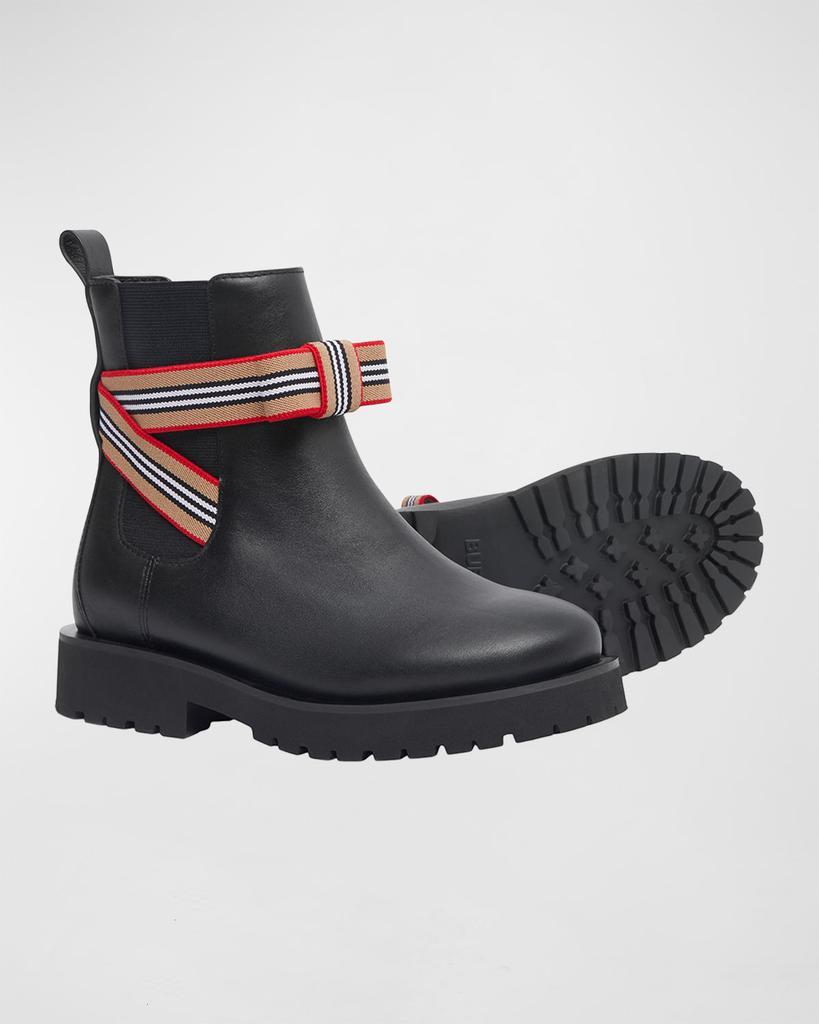 商品Burberry|Girl's Dearington Icon Stripe Boots, Toddlers/Kids,价格¥3452,第5张图片详细描述