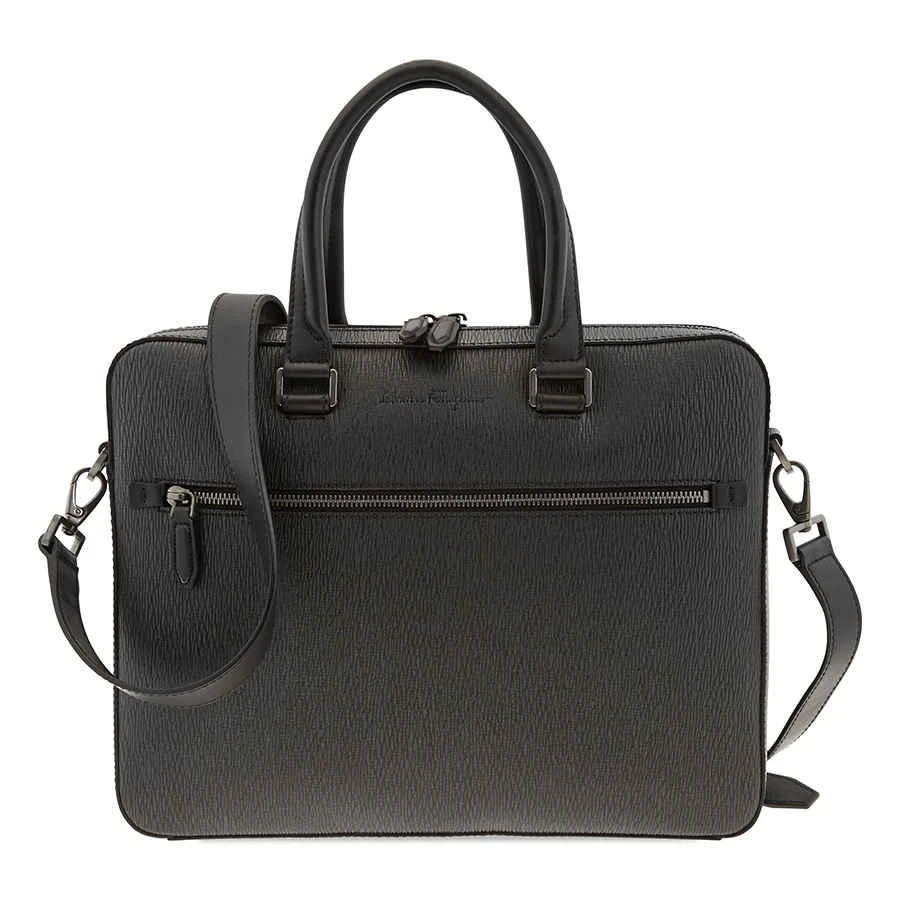 商品Salvatore Ferragamo|Ferragamo Revival Black Briefcase,价格¥5322,第2张图片详细描述