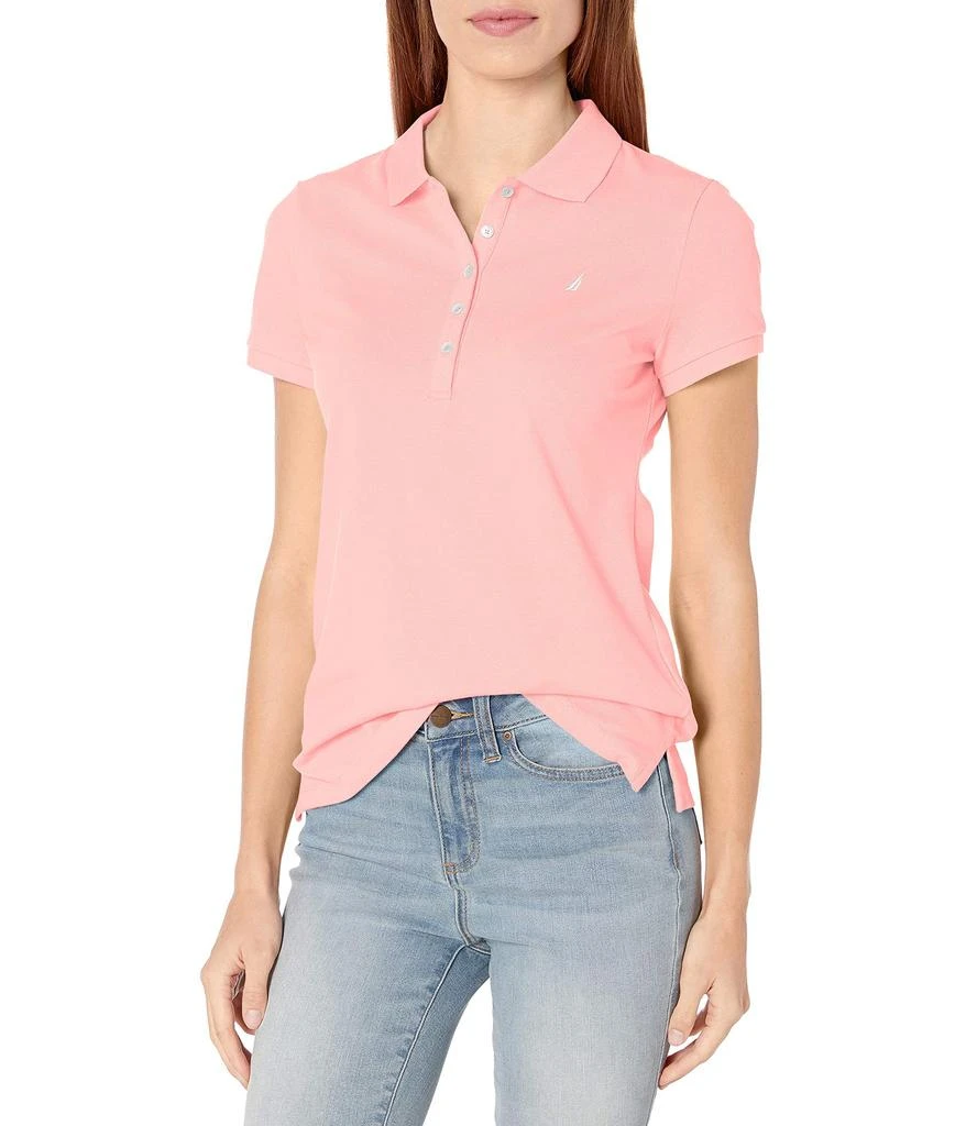 商品Nautica|Women's 5-Button Short Sleeve Cotton Polo Shirt,价格¥187,第1张图片