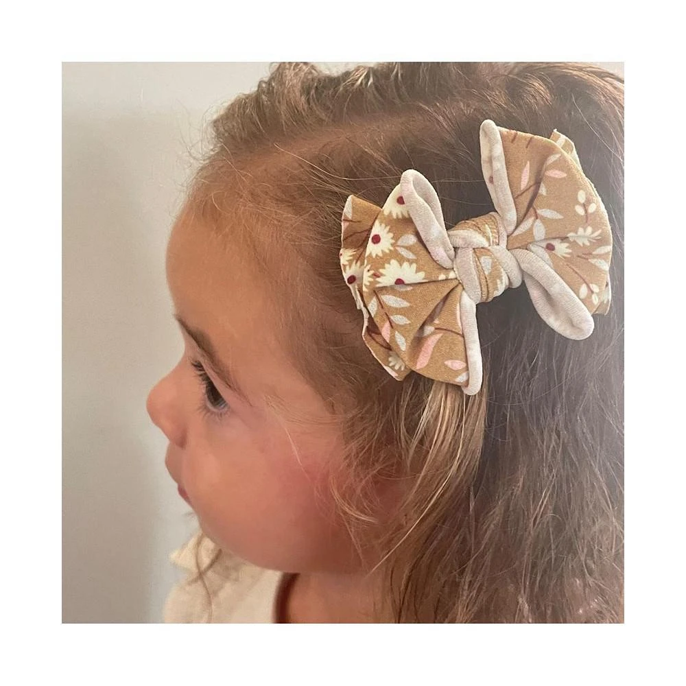 商品Baby Bling|Infant-Toddler 2-pack Printed Baby Fab-Bow-Lous® Hair Clips for Girls,价格¥83,第3张图片详细描述