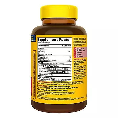 Nature Made Burp-Less Ultra Omega 3 from Fish Oil 1400 mg. Softgels 65 ct., 2pk. 商品