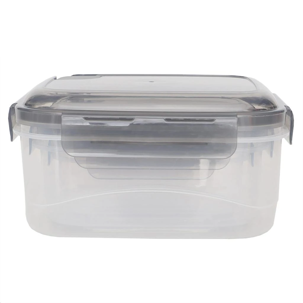 商品Home Basics|Home Basics Locking Rectangle Food Storage Containers with Grey Steam Vented Lids, (Set of 6),价格¥131,第5张图片详细描述