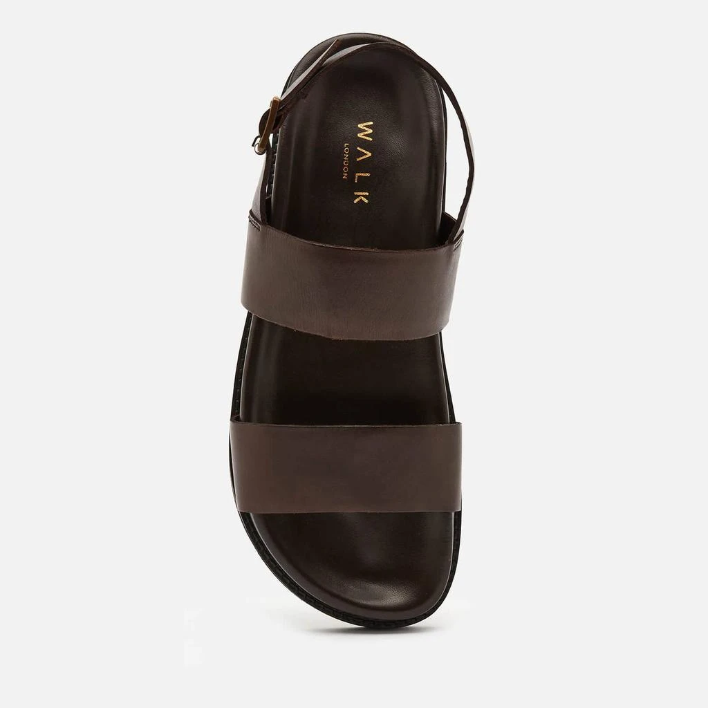 商品Walk London|WALK LONDON MEN'S JACKSON LEATHER DOUBLE STRAP SANDALS - DARK BROWN,价格¥444,第3张图片详细描述