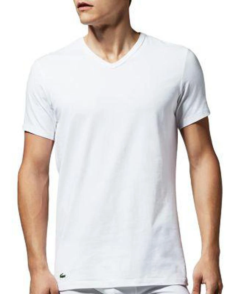 商品Lacoste|Stretch Cotton V-Neck Tee, Pack of 2 ,价格¥274,第1张图片