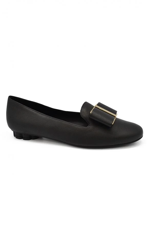 商品Salvatore Ferragamo|Women luxury shoes salvatore ferragamo flower heel black slippers,价格¥2935,第2张图片详细描述