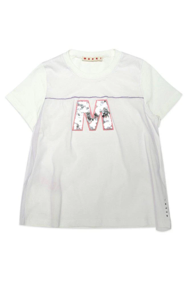 商品Marni|Marni Kids Logo Sequin Embellished Crewneck T-Shirt,价格¥410,第1张图片