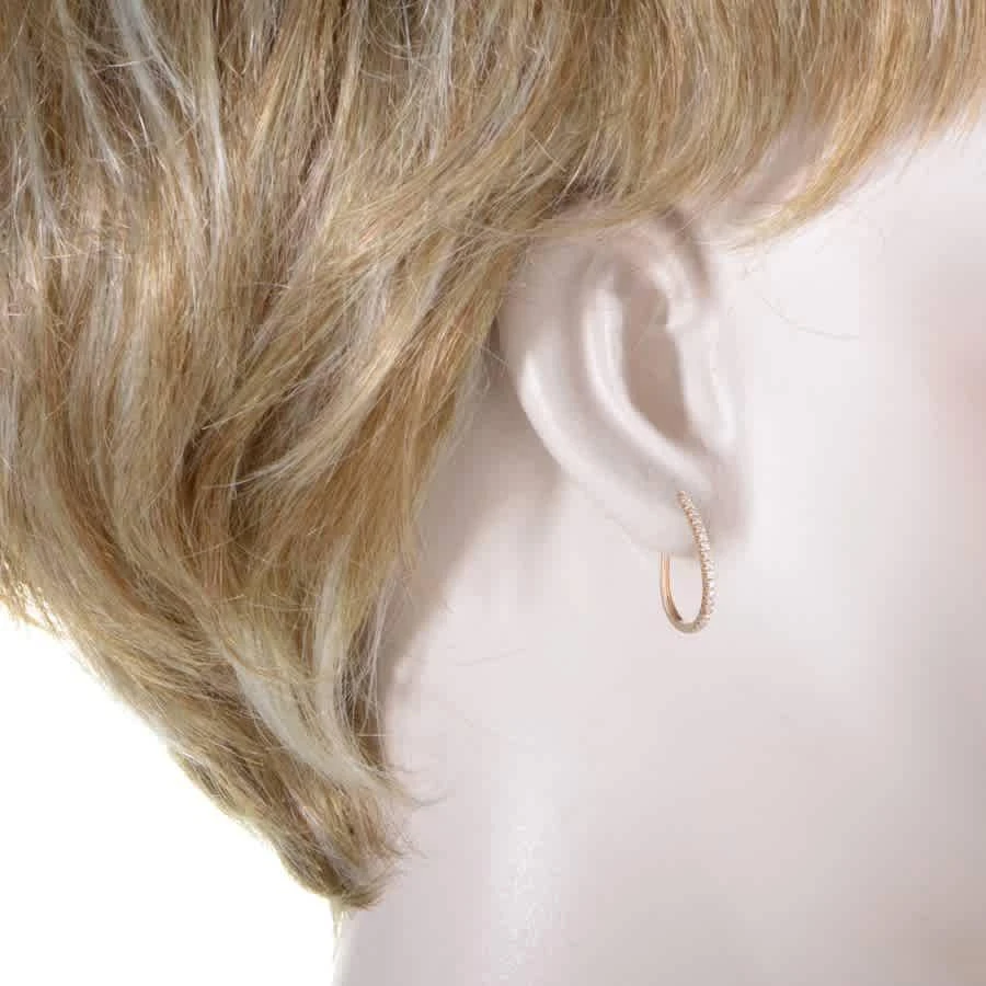商品LB Exclusive|.50ct 14K Rose Gold Diamond Oval Hoop Earrings,价格¥4790,第2张图片详细描述