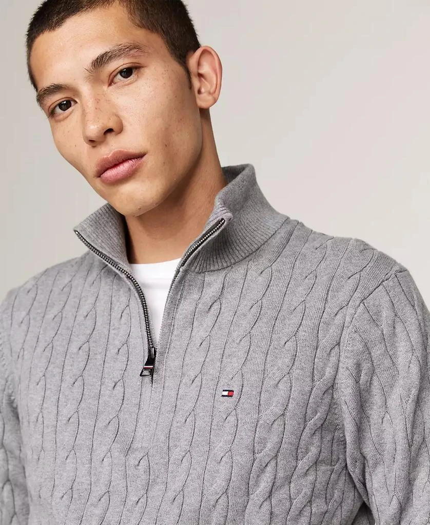 商品Tommy Hilfiger|Men's Long-Sleeve Cable Knit Quarter-Zip Sweater,价格¥538,第3张图片详细描述